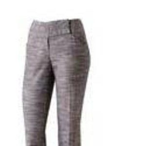 Womens Linen Capris My Michelle 13 Black Gray White Textured Blend Lowrise Pants